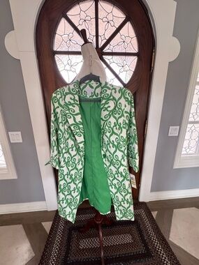 New with tags, Green & White Charter Club Patterned Women's light weight Coat
